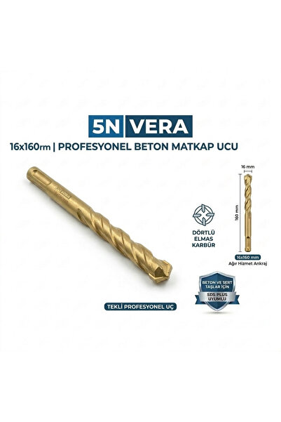Universal 16x160 mm SDS Plus Beton Matkap Ucu - Profesyonel Darbeli Delici Uç