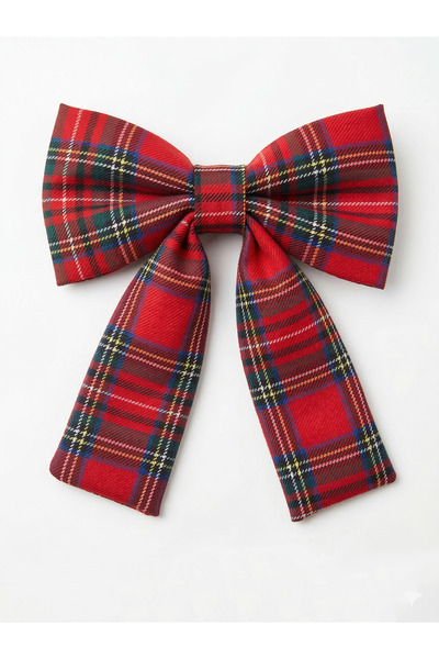 TAŞDELEN AVM Γυναικεία αγκράφα με καρό σχέδιο και φιόγκο