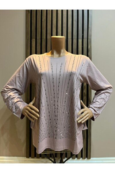 AKMAVİ Women's Combed Cotton Blouse for Middle Ages and Above with Viscose Ve...