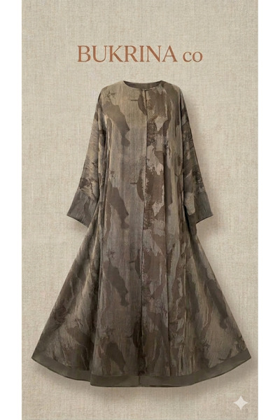 BukrinaCo İpek kupra acı kahve kloş tesettür ferace abaya