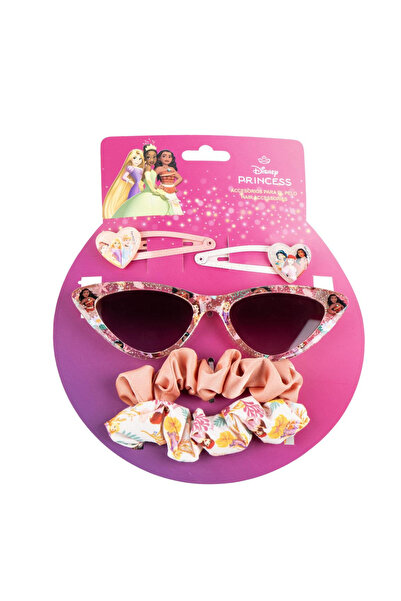 DİSNEY PRİNCESS Pink Sunglasses Set and 4 Hair Accessories with Glitter