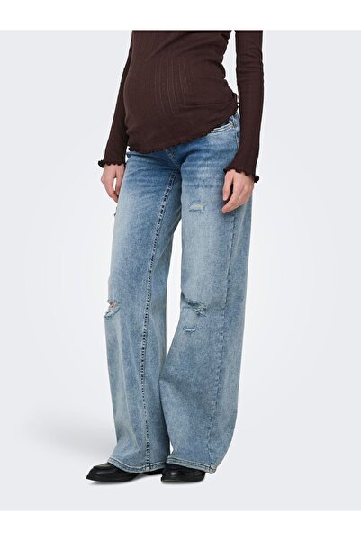 ONLY MATERNITY Jeans mit weitem Bein OLMBLUSH Weiter Beinschnitt Jeans