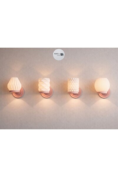 KKG 3D·Studio | Duwals 4'lü Set | Dekoratif LED Mumlu Abajur Pilli Işıklı Duv...