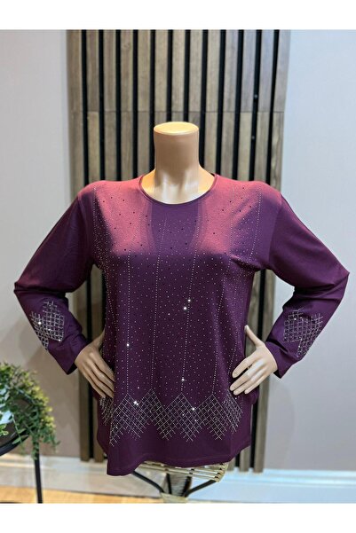 AKMAVİ بلوزة قطنية ممشطة للنساء في منتصف العمر وما فوق، فيسكوز Yıldız Yağmuru...