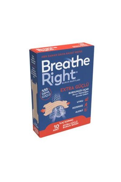 Breathe Right Burun Bandı Extra Güçlü 10’lu (Horlama ve Burun Tıkanıklığı İçi...