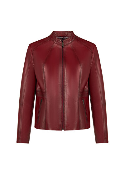 Derimod Lydia(Plus) Women's Red Wide Fit Leather Jacket 25Wge529747