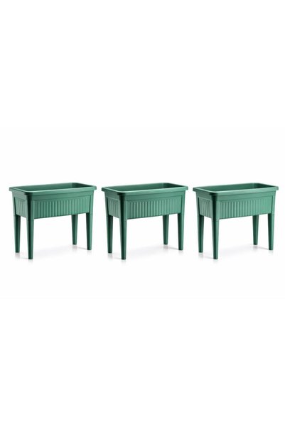 Omnipazar SO-AB03 Plastik Ayaklı Bahçe Yetiştirme Saksı Takımı 60 Lt Yeşil 3 ...