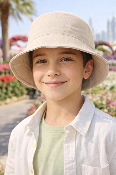 FELLMENS Μπεζ ανδρικό καπέλο bucket για αγόρια 10-18 ετών