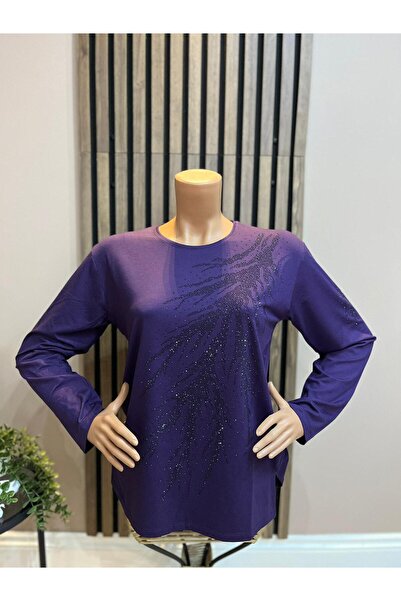 AKMAVİ Women's Embroidered Shoulder Stone-Embellished Burgundy Mother's Combe...