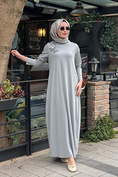 Nurcan Çetin Elbise 26126 Gri