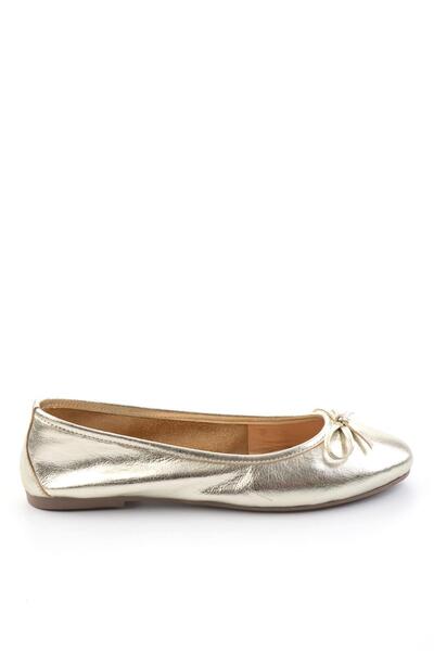 Bambi Altın Hakiki Deri Kadın Babet K01029000103