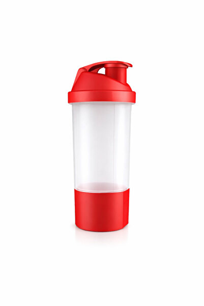 GRANDE SPORTS SHAKER ÇİFT HAZNELİ 600 ML KIRMIZI FİTNESS GYM MATARA PROTEİN