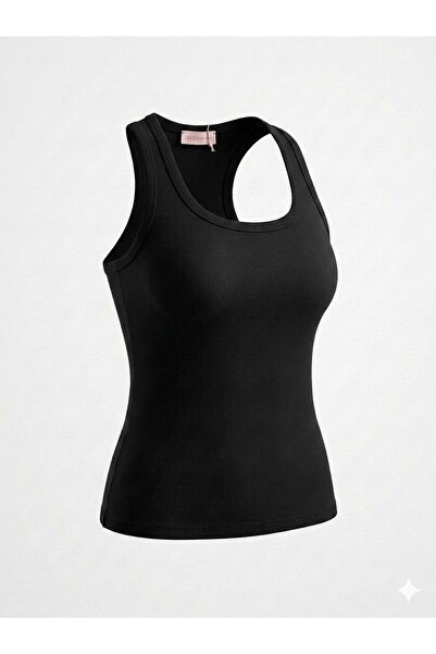 ibeeka Halter Neck Ribbed Knit Self-Supporting Athlete