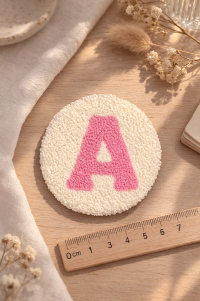 RetroNaut Punch Harfli Kişiye Özel Bardak Altlığı