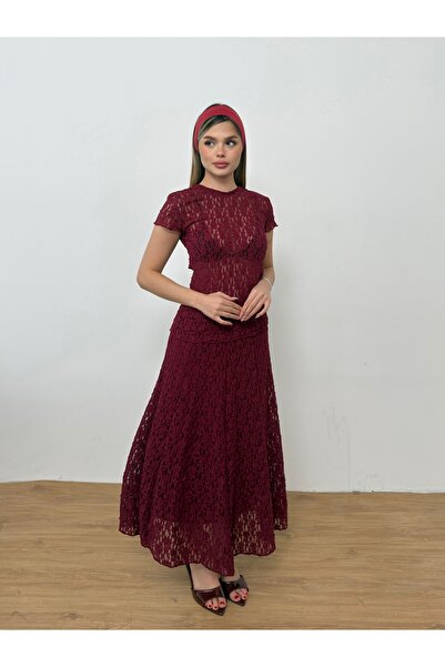 BY SE'MAS WEAR Lace Patterned Modern Set - Lined Skirts and Sheer Tops