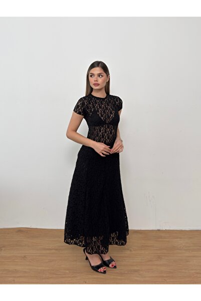 BY SE'MAS WEAR Lace Patterned Modern Set - Lined Skirts and Sheer Tops