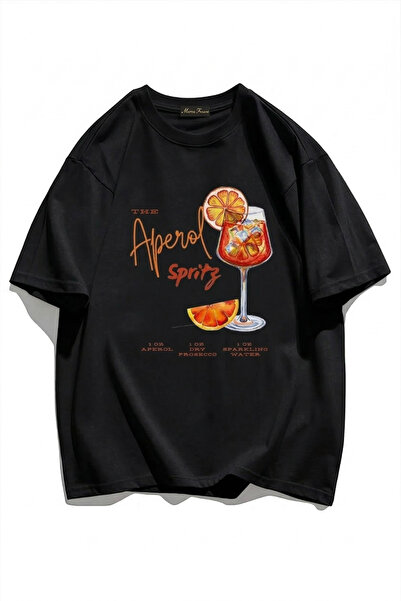 Marco Fresco Unisex Casual κοντομάνικο μπλουζάκι Aperol Spritz με στάμπα για ...