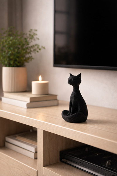 PawX Minimal Kedi Biblo Dekoratif Modern Heykel TV Ünitesi Raf Masa Dekoru Si...