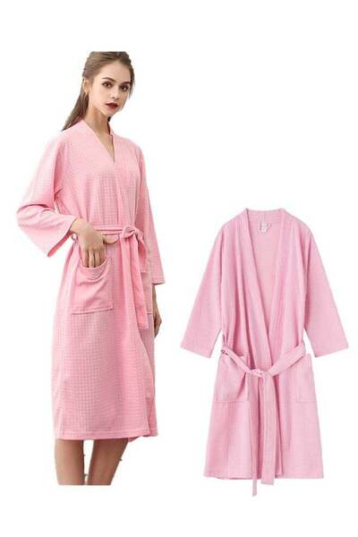 Arabest Women's Turkish Linen Waffle Kimono Robe - Super Soft,for Spa,Bath&Ho...
