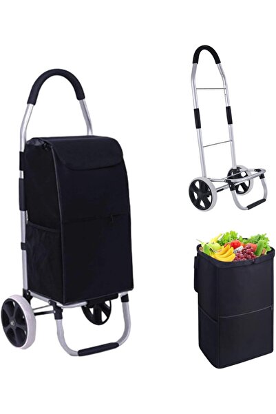 Arabest Shopping Trolley Cart, Foldable Rolling Dolly with Two Wheels and Rem...