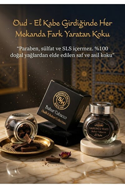 Sabuncu Hacı Oud EL Kabe Oud ve Oudh buhur Tütsü 30-40 gr Elektrikli Buhurdan...