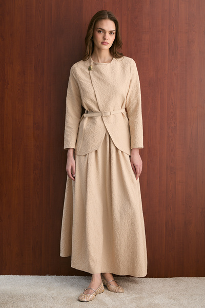 Melike Tatar Belt Piece Skirt Set 32-2718