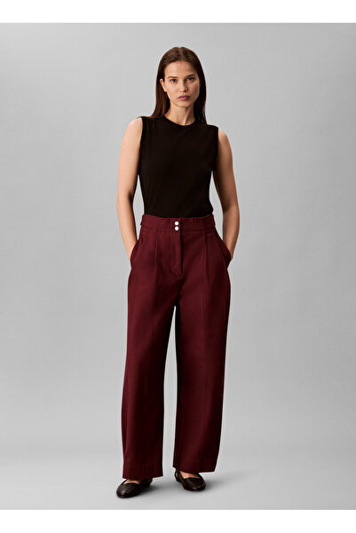 Calvin Klein Kırmızı Kadın Geniş Fit Pantolon LV044D616GGEX
