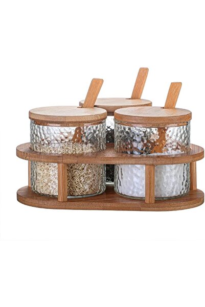 Arabest Seasoning Jar Sugar Bowl With Lid And Spoon Transparent Tube Salt Can