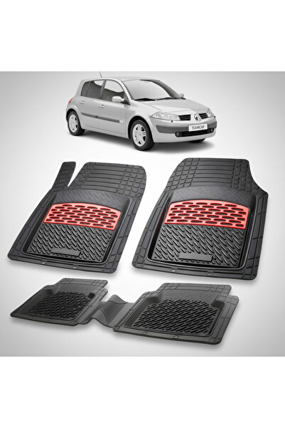 TEAMCAR Renault Megane II 1 Hatchback Compatible Floor Mats 2002-2006 | Red