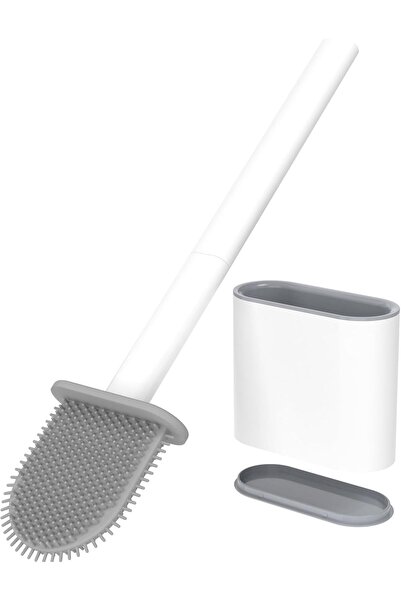 Arabest Toilet Bowl Brush by, Silicone Bristles, Wall-Mounted, Anti-Roll & An...
