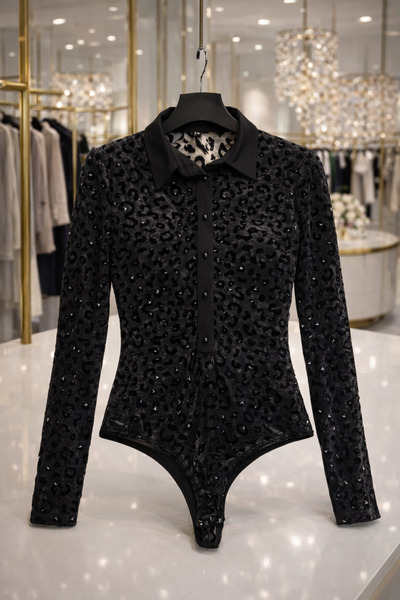 Lavin's ⭐️Velvet Leopard Chic Bodysuit