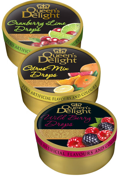 Queens Delight حلوى بنكهة الفواكه 150 جرام × 3 قطع (توت بري، كرنبيري ليمون، م...