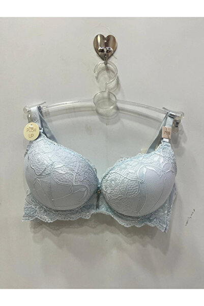 Belvü Women's Wired Padded Lace Pack Baby Blue Bra