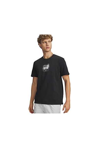 Under Armour تي شيرت كرة السلة للرجال من Curry Let Him Cook 6009784-001 أسود