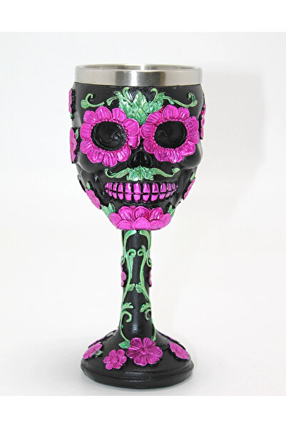 CT STONES Day of the Dead Sugar Skull Design 3D Steel Goblet Cup