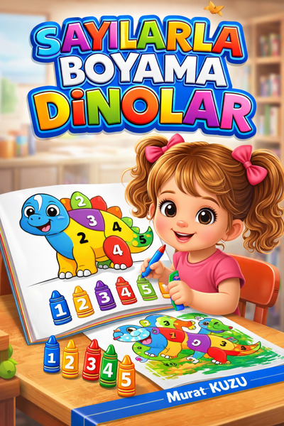 Enine Boyuna Eğitim 🦖   الرسم بالأرقام - الديناصورات (كتاب تلوين الديناصورات)