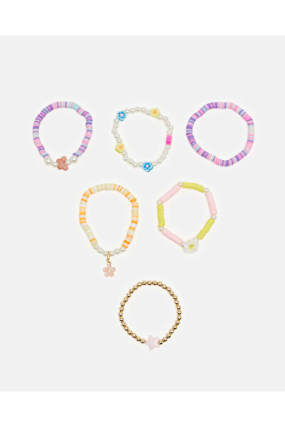 REDTAG مجموعة أساور متنوعة للبنات مع تعليقات (6 قطع)