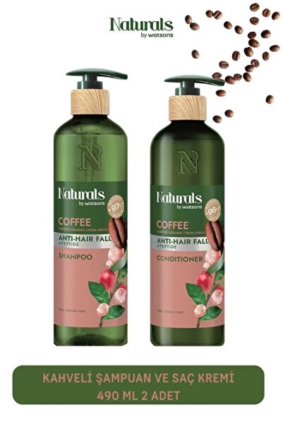 Naturals By Watsons Kahveli Şampuan ve Saç Kremi 490 ml 2 Adet