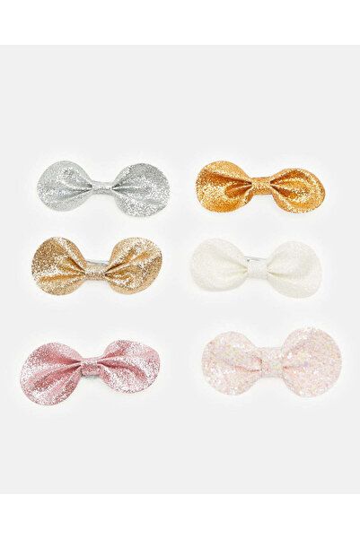 REDTAG Girls Assorted Embellished Hair Clip Set (Pack of 6)