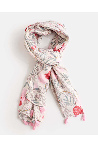 REDTAG وشاح متعدد الألوان مزين بشرابات زهرية