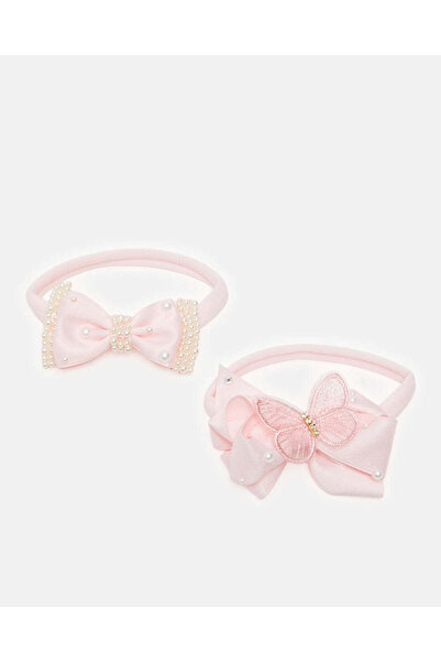 REDTAG Girls Pink Elastic Scrunchy Set (Pack of 2)