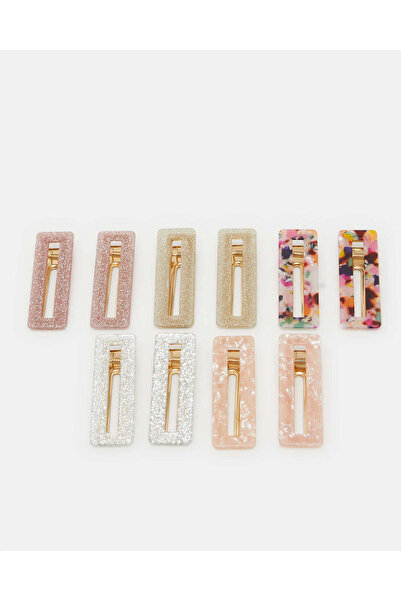 REDTAG مجموعة مشابك شعر متنوعة للبنات (عبوة من 10 قطع)