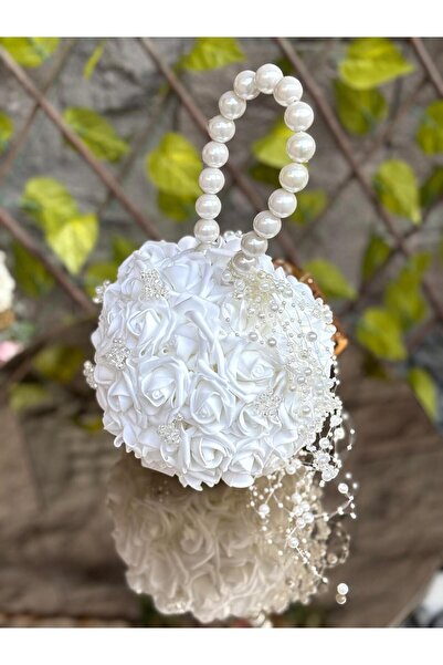 GÜRLEK TEKSTİL Çanta Model Kristal Taşlı Gelin Çiçeği