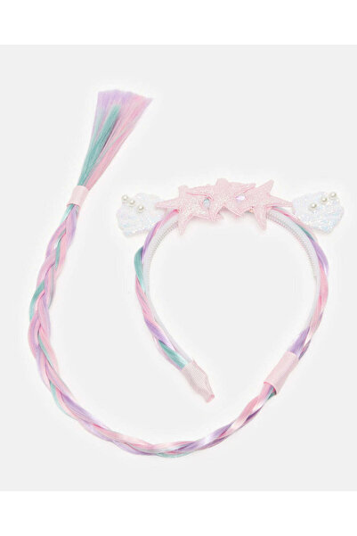 REDTAG عصابة رأس متعددة الألوان للبنات مع شعر صناعي