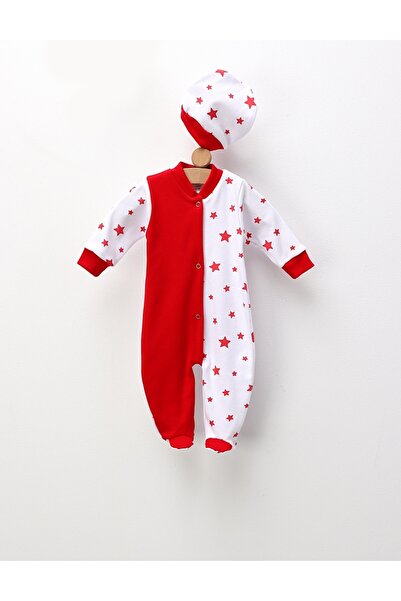 MiniKids Ολόσωμη φόρμα All Stars με φέσι, κόκκινη