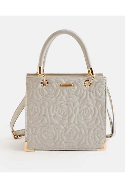 REDTAG حقيبة عابرة للجسم رمادية ذو ملمس بارز للنساء