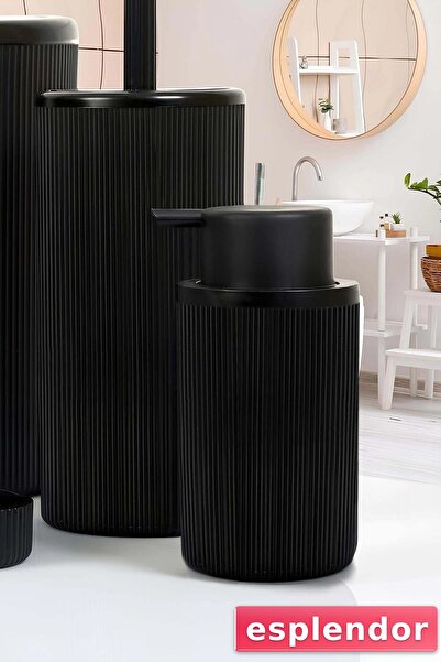 esplendor Bathroom Organizer Set 5 Piece Black Accessory Set