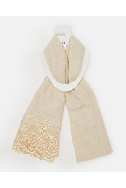 REDTAG وشاح أنيق للنساء دانتيل بيج مزين بالدانتيل