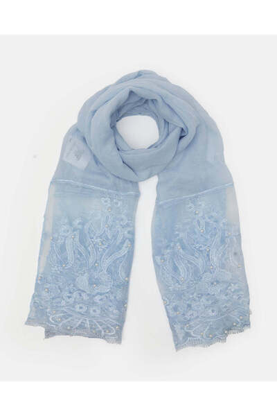 REDTAG Light Blue Lace Detail Scarf