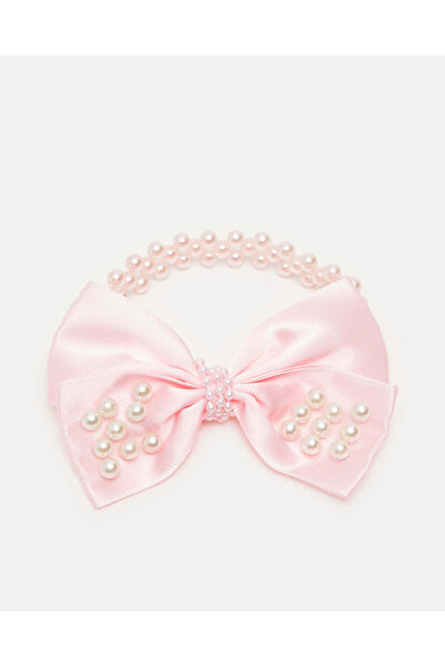 REDTAG Girls Pink Bow Embellished Hair Scrunchy